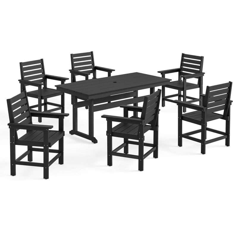 Coachella HDPS 4/6 Seats Outdoor Dining Table And Chairs Set