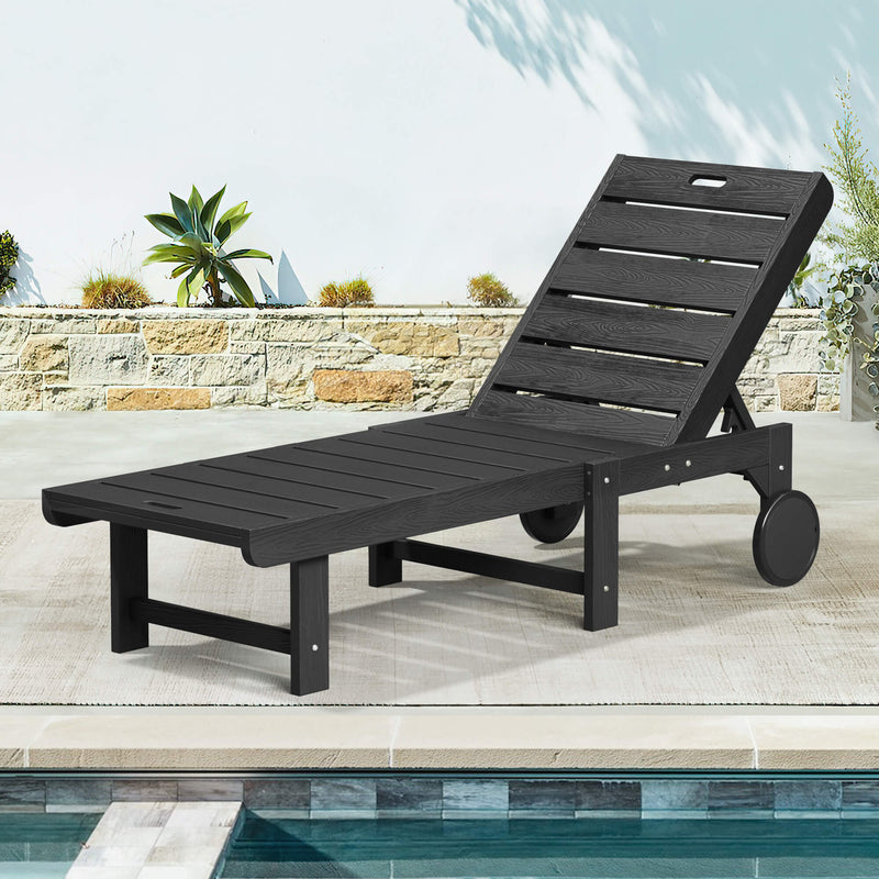 Hayley Outdoor Chaise Lounge Chair with Wheels