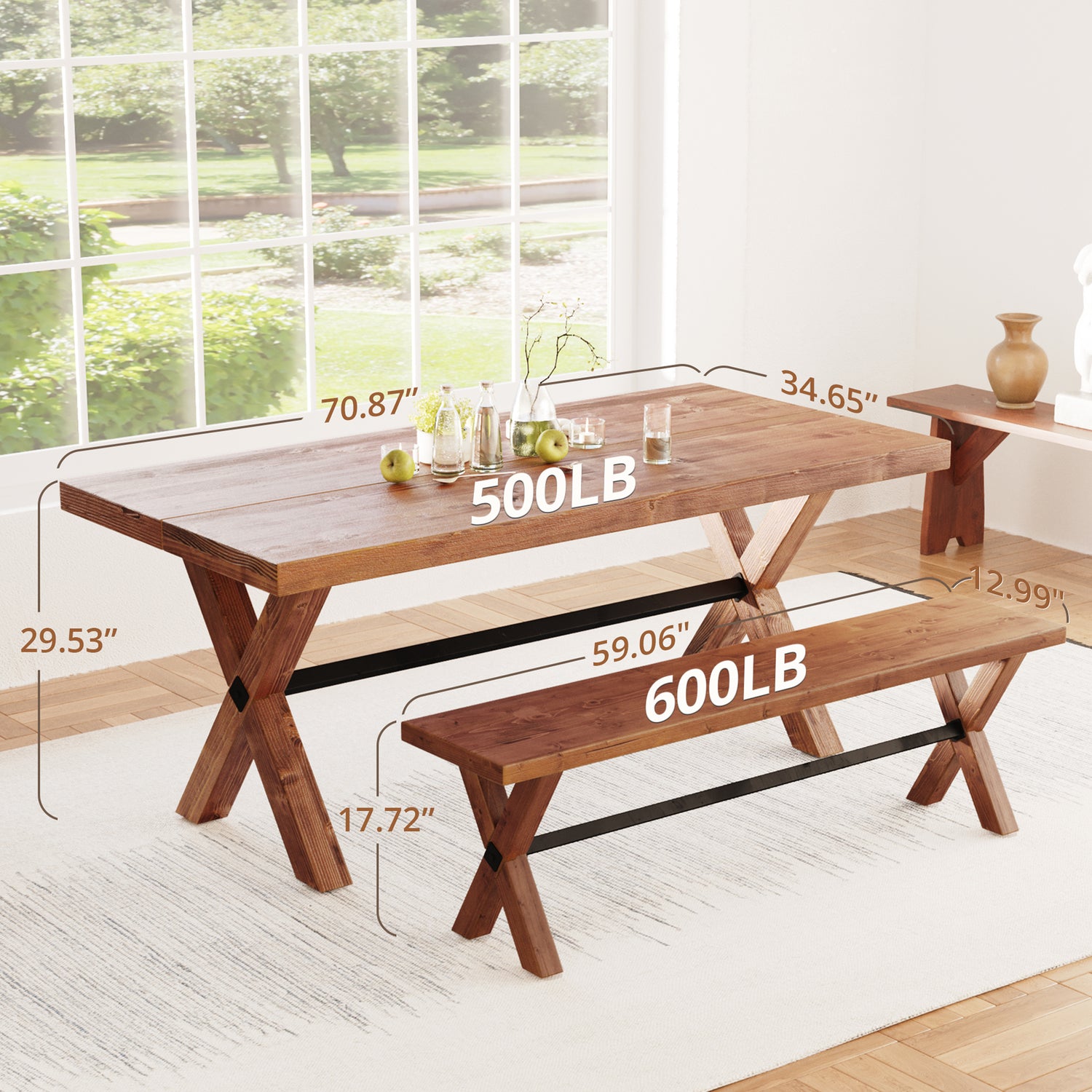 71'' Table & 59'' Bench