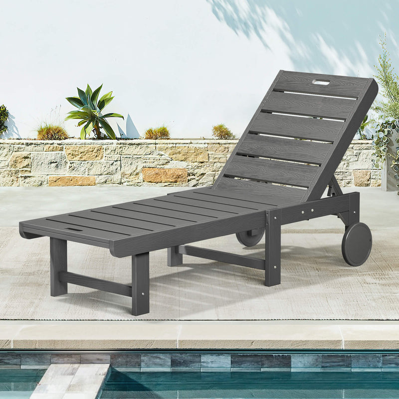 Hayley Outdoor Chaise Lounge Chair with Wheels