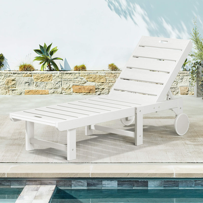 Hayley Outdoor Chaise Lounge Chair with Wheels