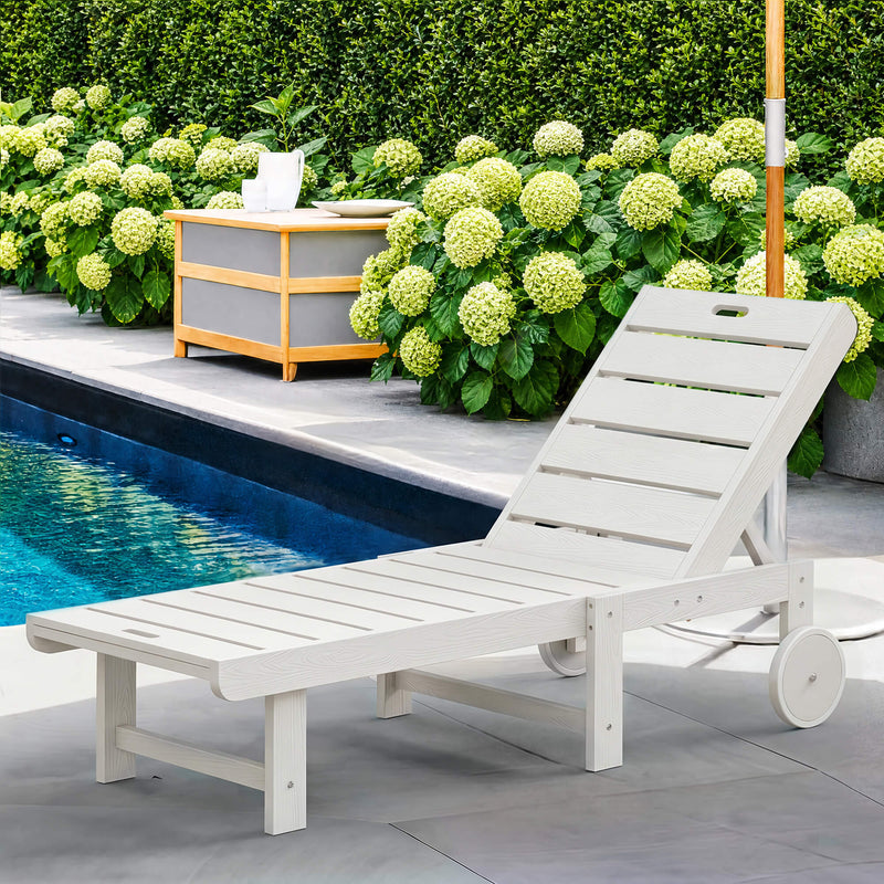 Hayley Outdoor Chaise Lounge Chair with Wheels