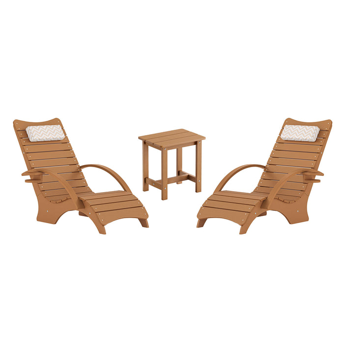 Michelle Ergonomic Patio Lounge Chair Set