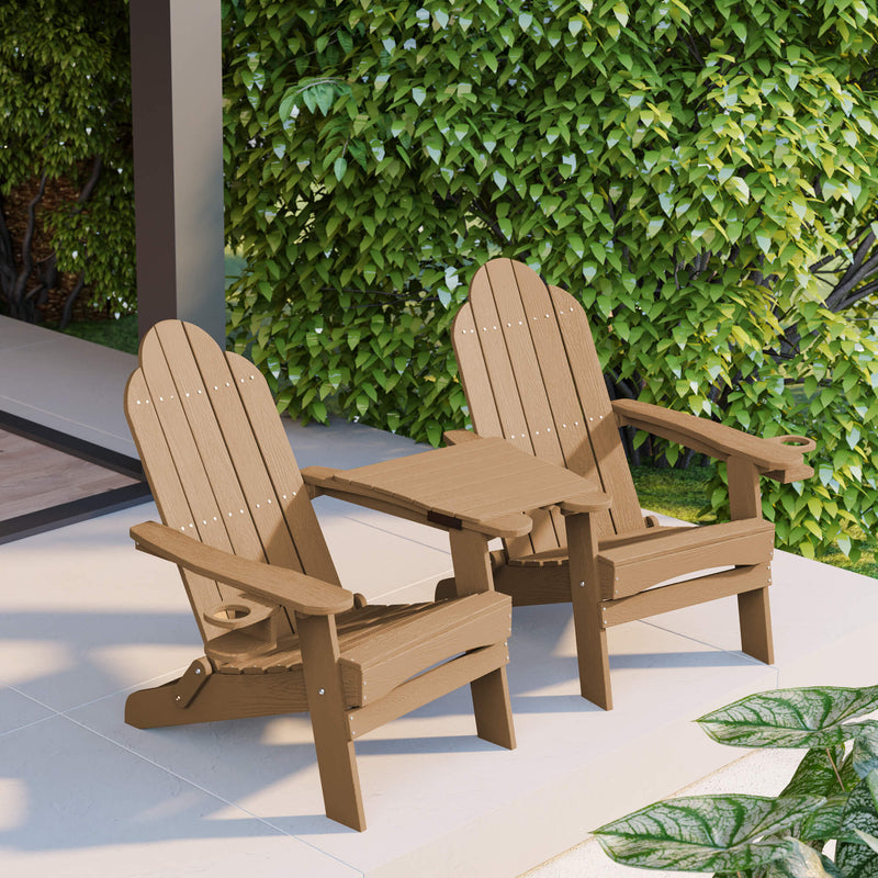 Miranda Foldable Adirondack Chairs with Cup Holders