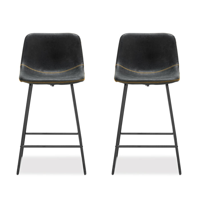 black modern bar stools set of 2 counter height