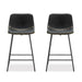 black modern bar stools set of 2 counter height