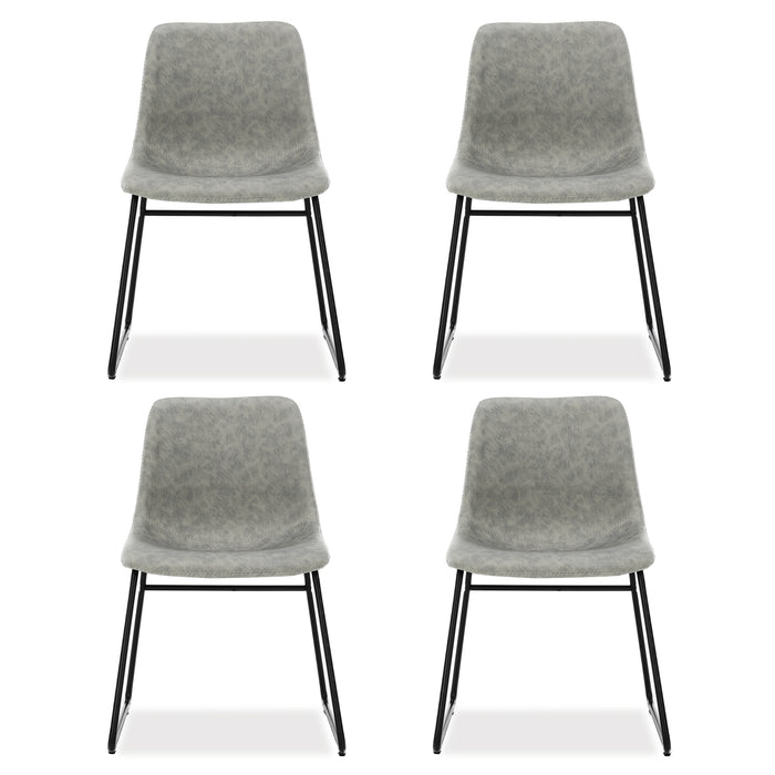 modern black leather dining chair set of 4 for dining room