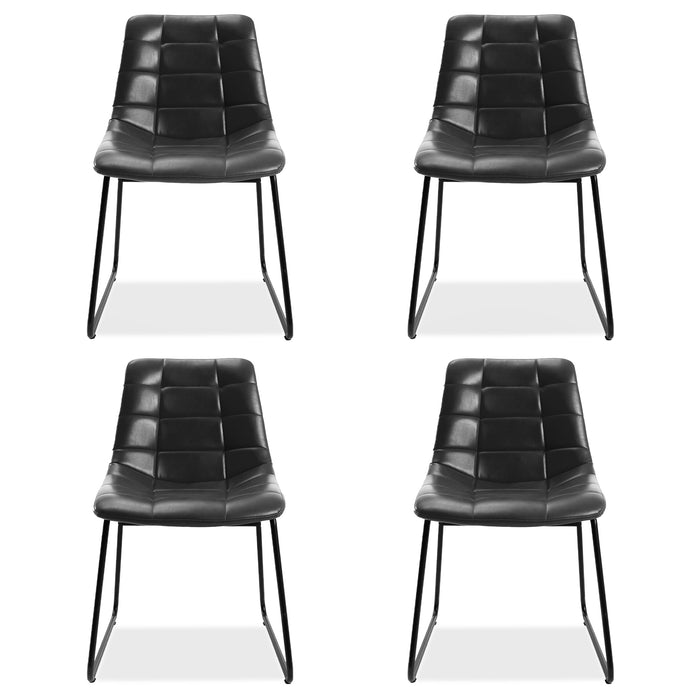 Tufted modern black dining chair for dining room