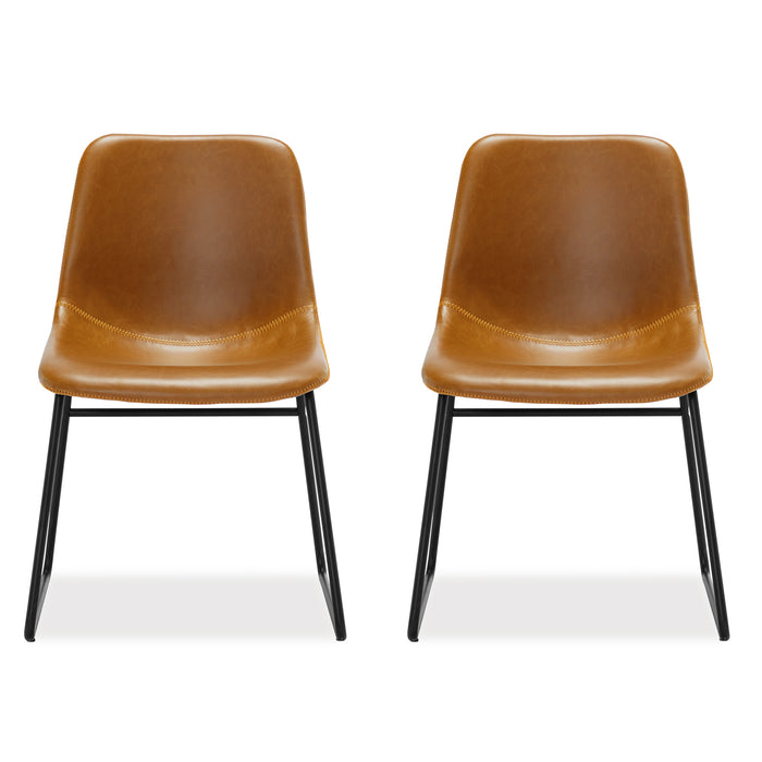 18'' Modern Industrial Dining Chair Set of 2/4 Faux Leather — LUE