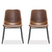 modern red brown leather dining chair set of 2 for dining room