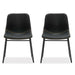 modern black leather dining chair set of 2 for dining room