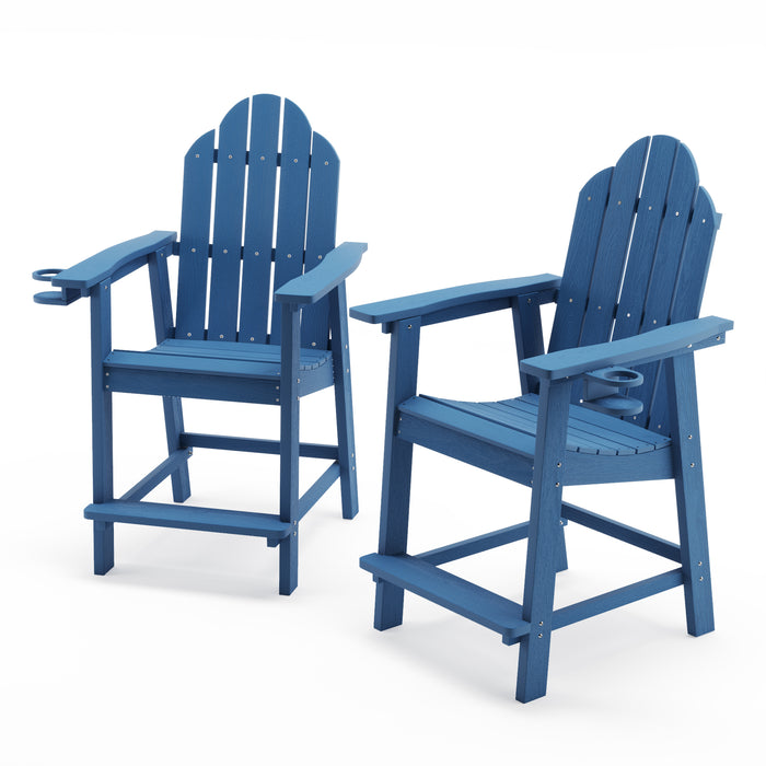 blue bar height adirondack chair for patio