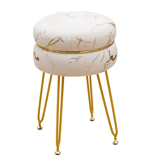 beige-gold swivel vanity stool for dressing room