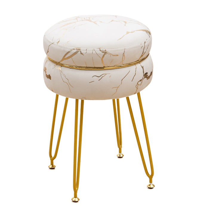 beige-gold swivel vanity stool for dressing room