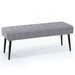 grey linen Cushioned Bedroom Bench Entryway Bench