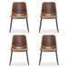 modern red brown leather dining chair set of 4 for dining room