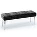 black Leather Cushioned Bedroom Bench Entryway Bench