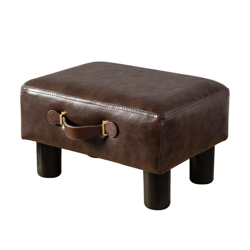 brown leather foot stools