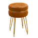 whisky brown leather tufts swivel vanity stool for dressing room