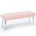 pink leather Cushioned Bedroom Bench Entryway Bench