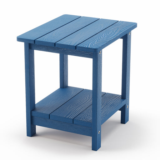 double layer blue adirondack side tables for outdoor