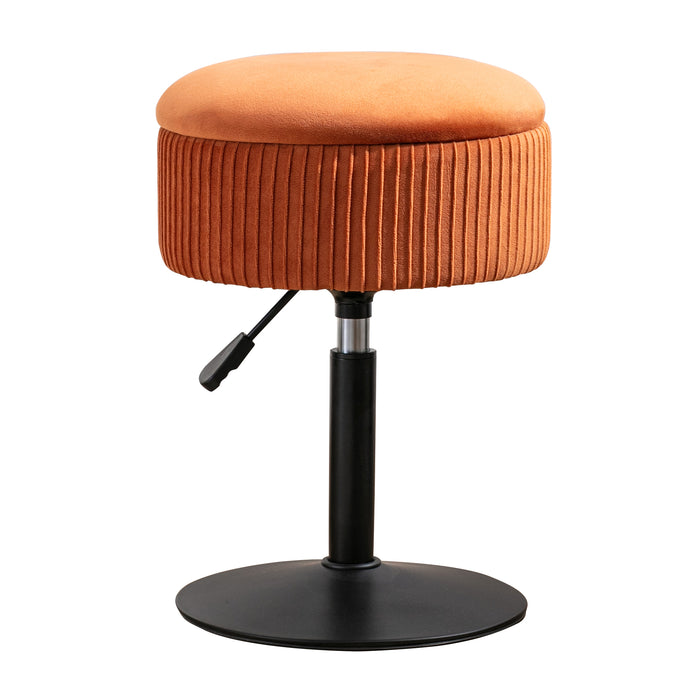 pumpkin-color swivel vanity stool height adjustable