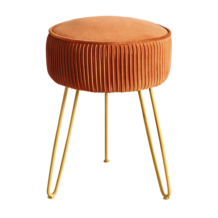 pumpkin upholstered vanity stool 