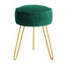 emerald green upholstered vanity stool gold leg