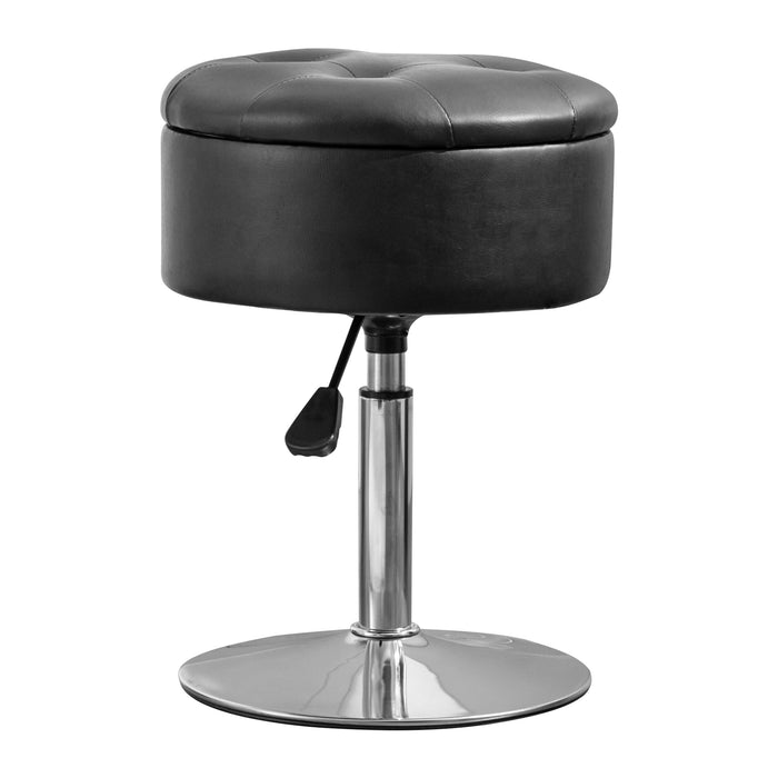 black leather swivel vanity stool height adjustable 