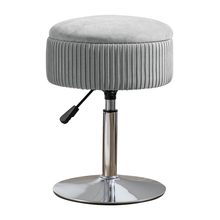 grey swivel vanity stool height adjustable 