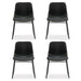 modern black leather dining chair set of 4 for dining room