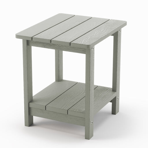 double layer grey leisure line adirondack side table for patio
