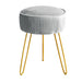 18 inch grey pleated vanity stool