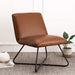 red brown faux leather modern accent chair near me