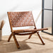 woven leather folding accent chair