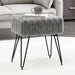 grey faux fur makeup vanity stool black leg