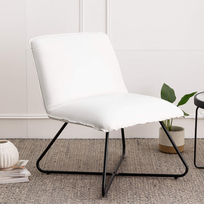 white leather accent chair for sale