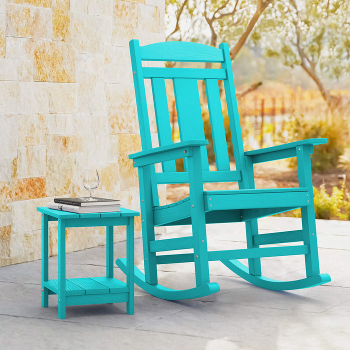 Aruba blue outdoor rocking chair