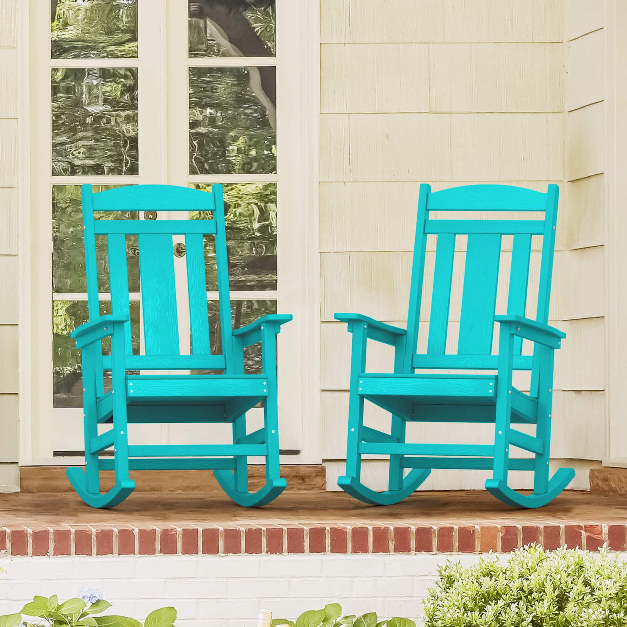 LUE BONA Porch Poly Rocking Chair, Outdoor Plastic Rocker Chairs
