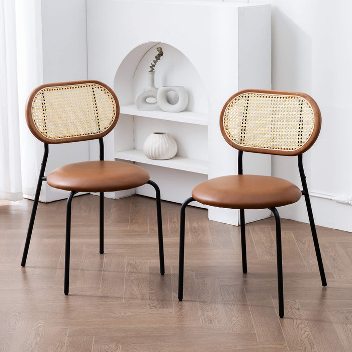 Rattan back hotsell dining chairs