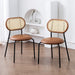 rattan back brown dining chairs set of 2