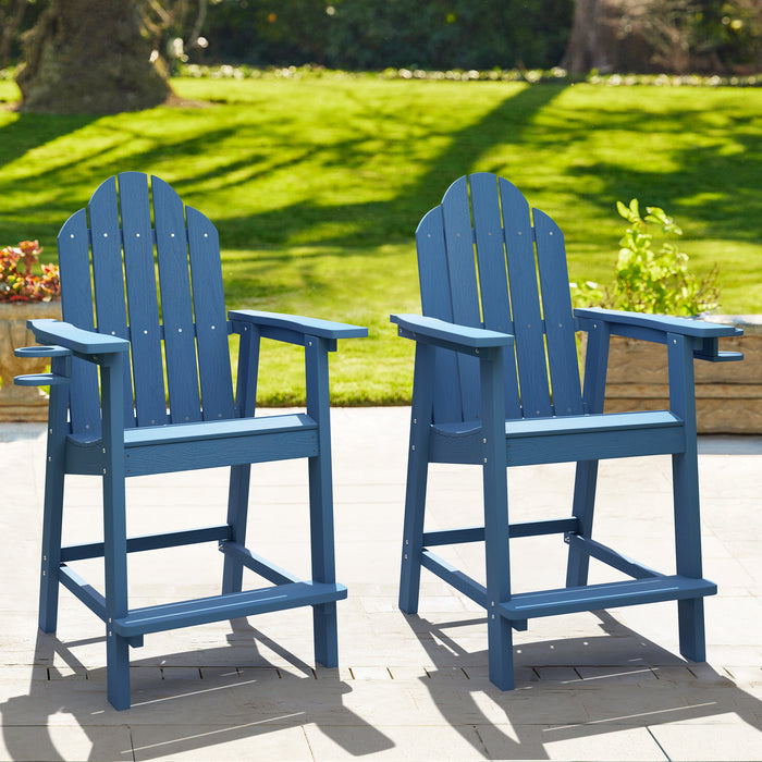 blue bar height adirondack chair for patio