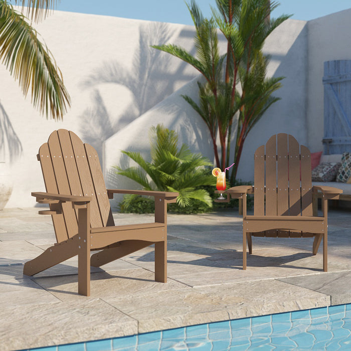 light brown outdoor adirondack chair for fire pit