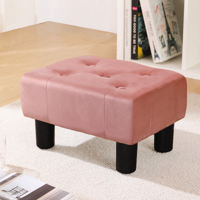 Luebbers Velvet Foot Stool