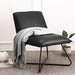 Upholstered black accent chair for living room