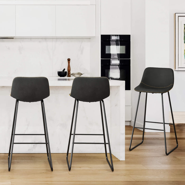 black modern bar stools set of 3 counter height