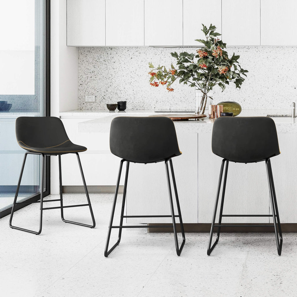 Alexander Faux Leather Barstool Set 2 3 4