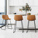 Brown modern bar stools set of 3 counter height