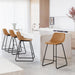 Brown modern bar stools set of 4 counter height