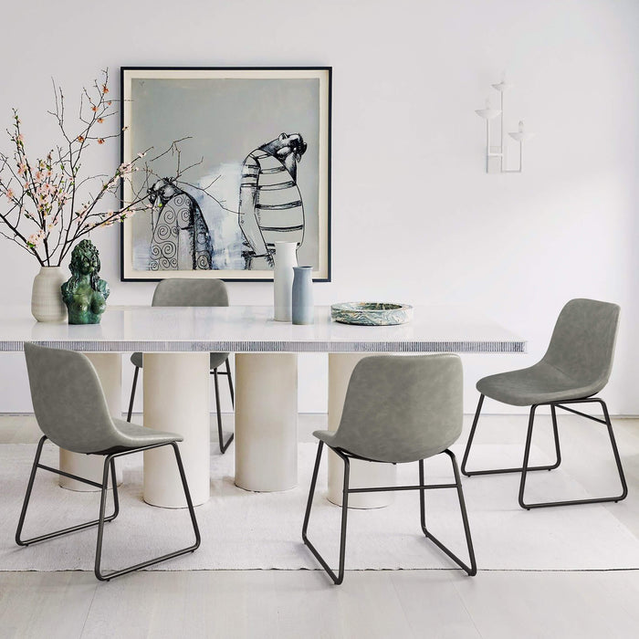 modern black leather dining chair set of 4 for dining room